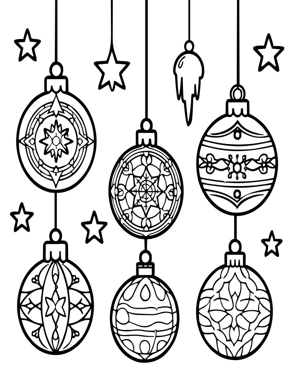 Ornaments - free printable coloring page