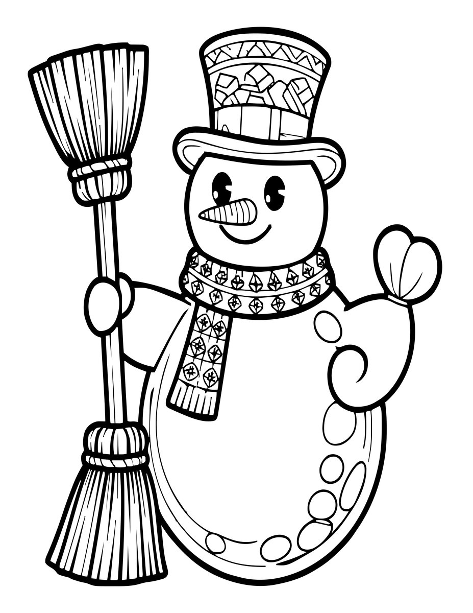 Snowman - free printable coloring page