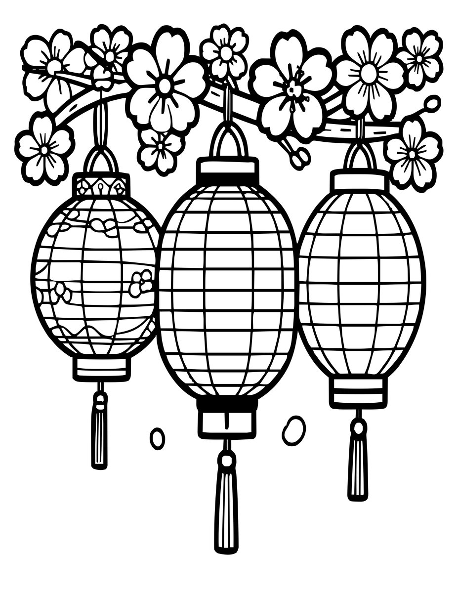 Lantern Festival - free printable coloring page