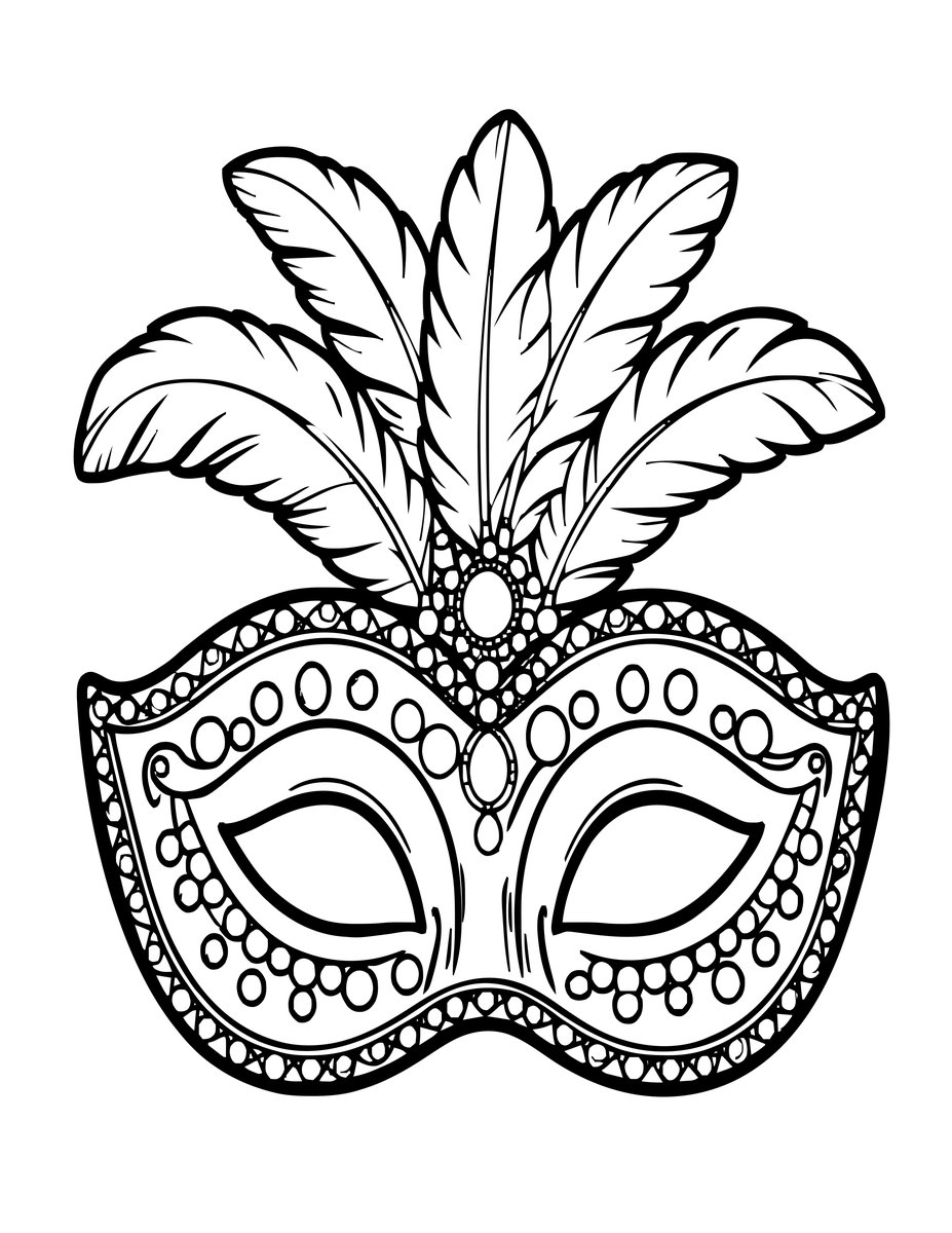 Carnival Mask - free printable coloring page