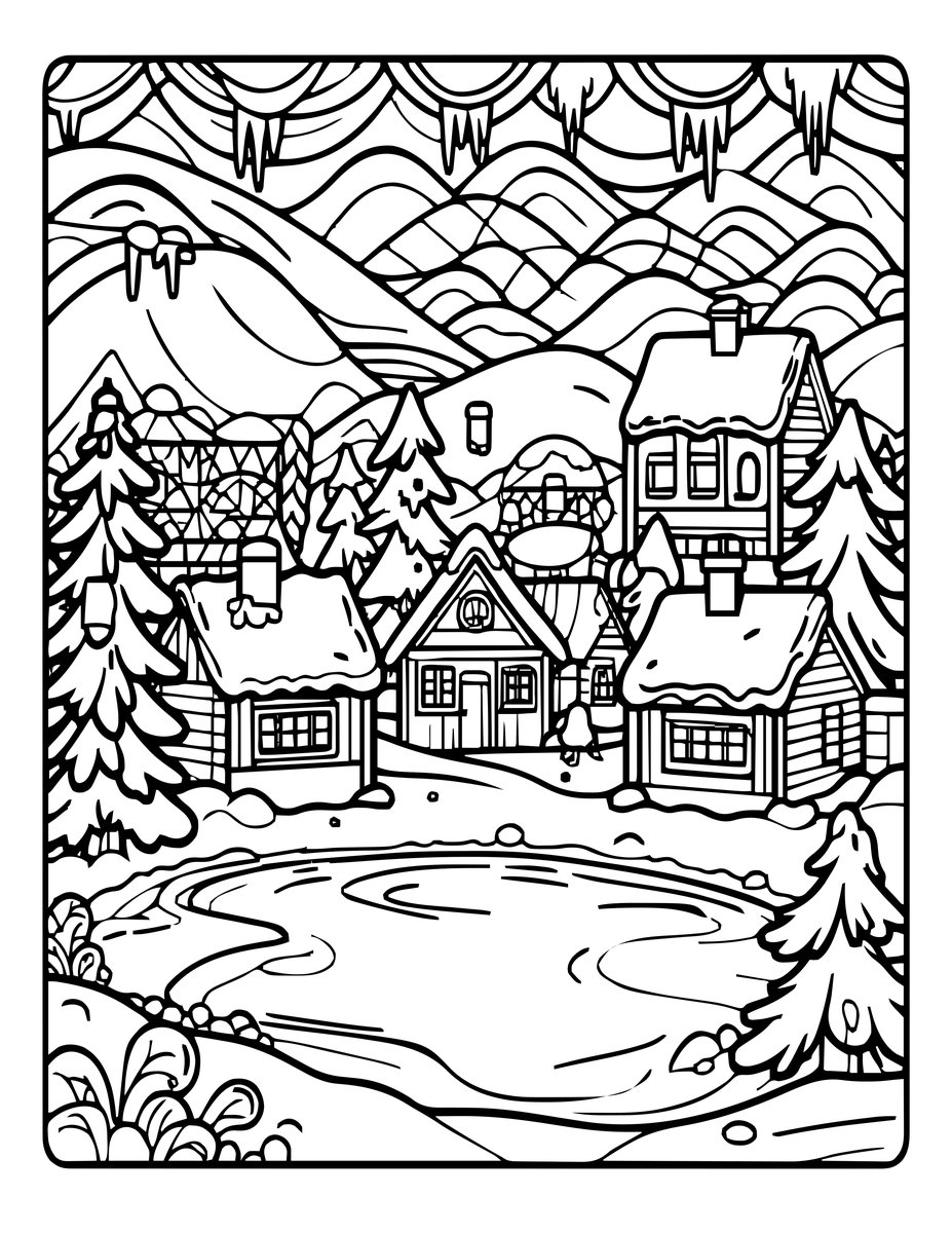 Winter Wonderland - free printable coloring page