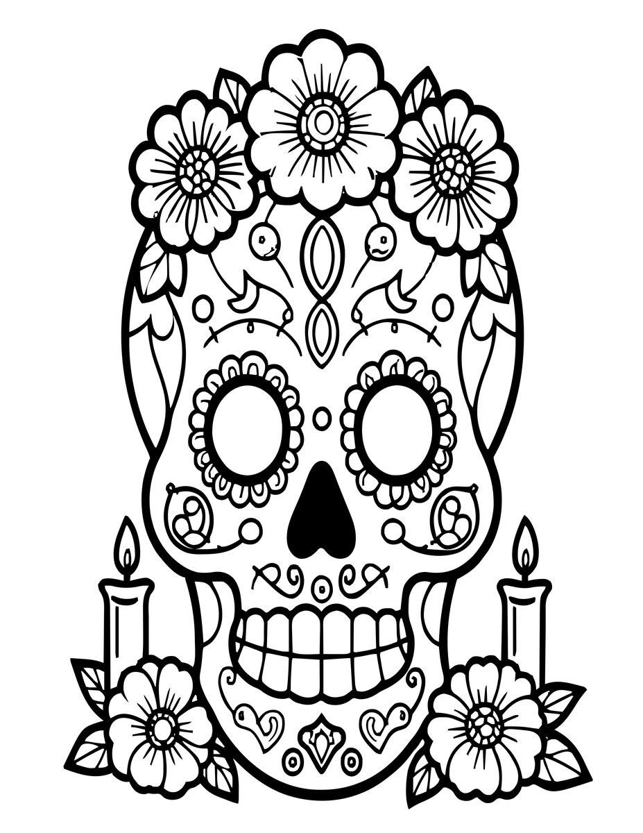 Day of the Dead - free printable coloring page