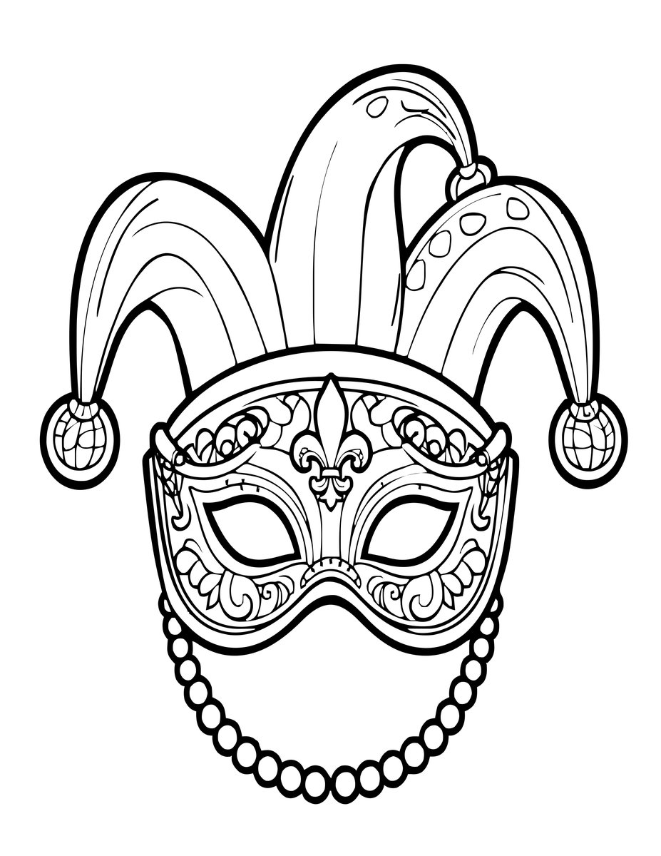 Mardi Gras - free printable coloring page