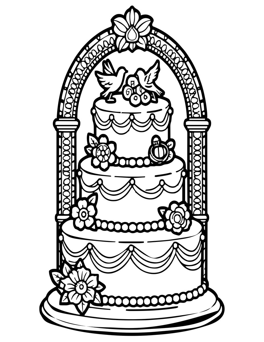 Wedding Celebration - free printable coloring page