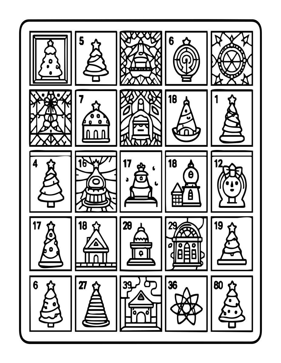 Advent Calendar - free printable coloring page