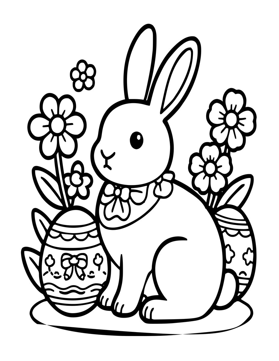 Easter Bunny - free printable coloring page