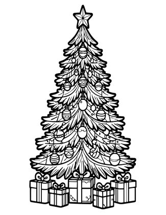 Christmas Tree - Free printable coloring page