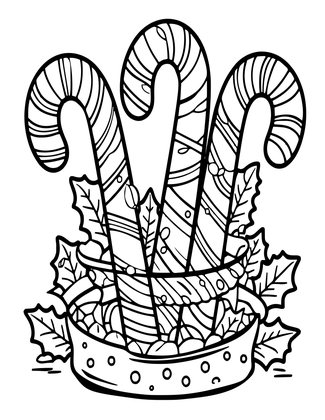 Candy Cane - Free printable coloring page