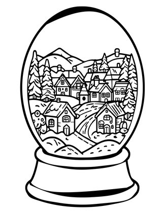 Snow Globe - Free printable coloring page