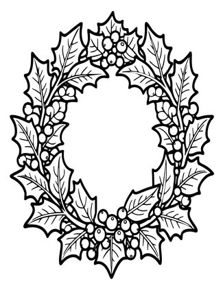 Holly & Berries - Free printable coloring page