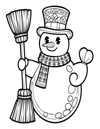 Snowman - Free printable coloring page