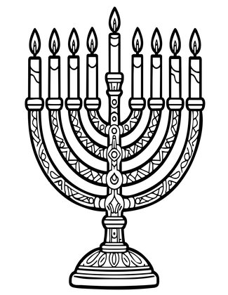 Menorah - Free printable coloring page