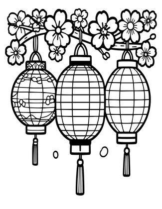 Lantern Festival - Free printable coloring page