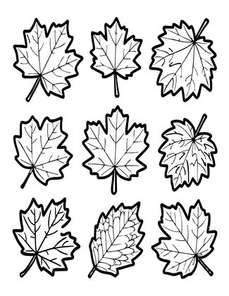 Autumn Leaves - Free printable coloring page
