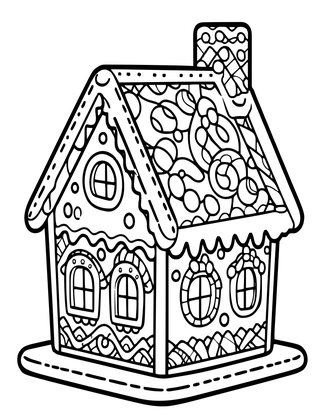 Gingerbread House - Free printable coloring page