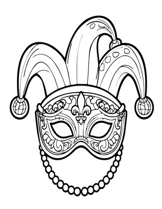 Mardi Gras - Free printable coloring page