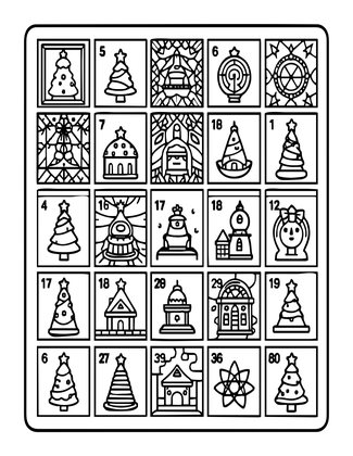 Advent Calendar - Free printable coloring page