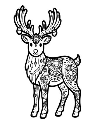 Reindeer - Free printable coloring page