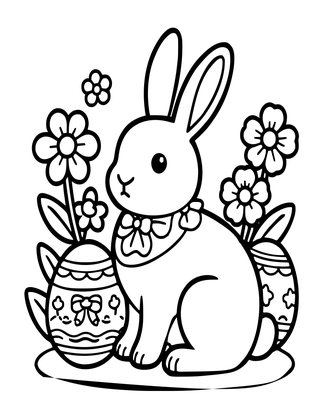 Easter Bunny - Free printable coloring page