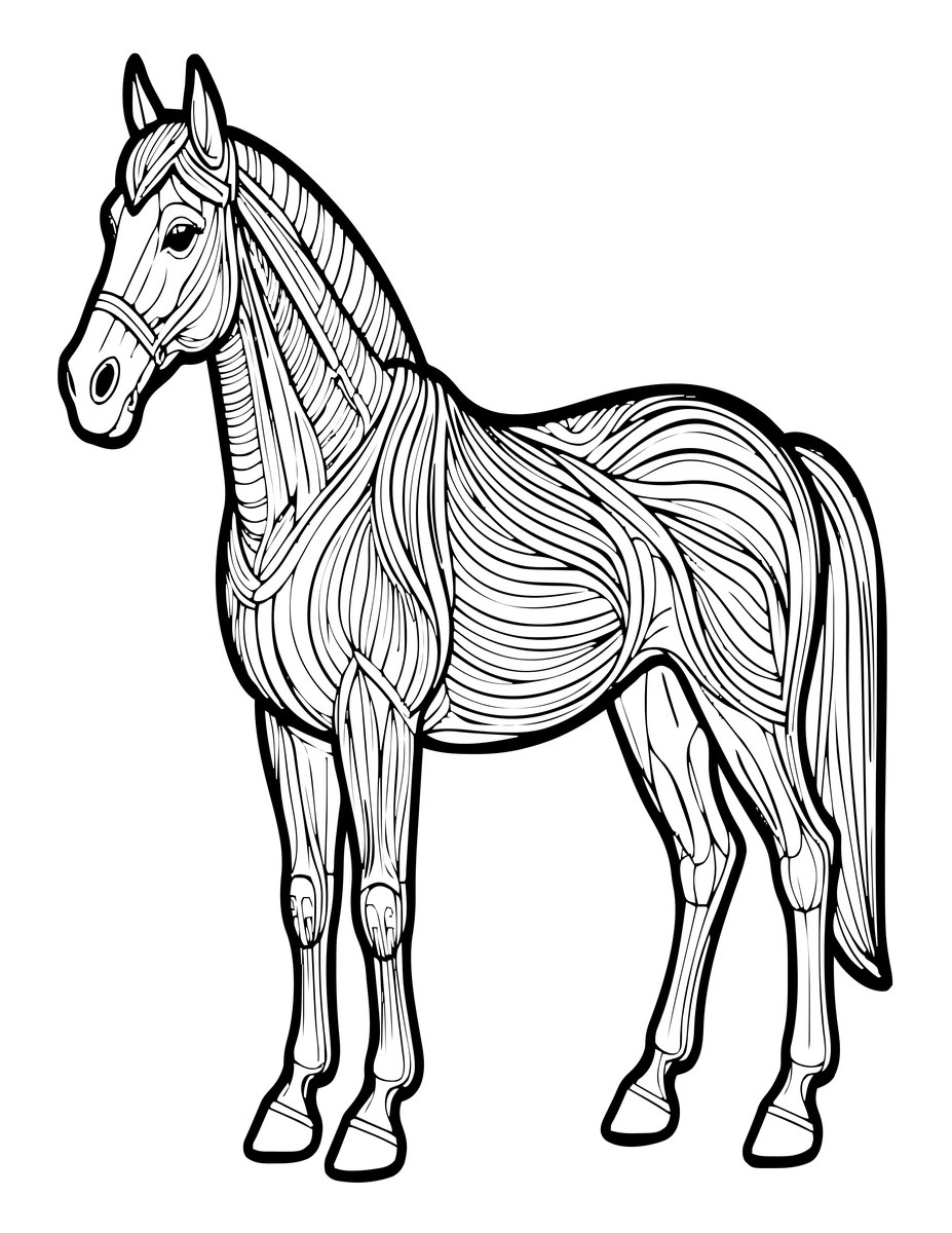 Horse Profile - free printable coloring page