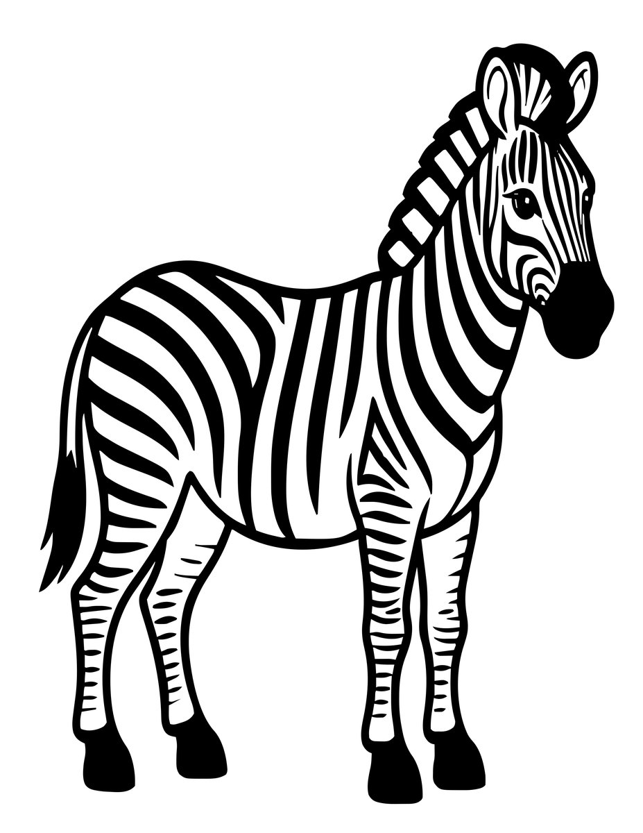 Zebra - free printable coloring page