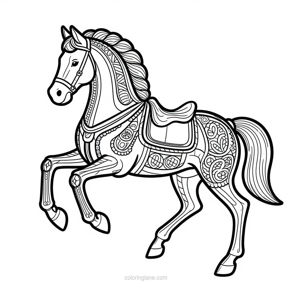 Dressage Horse - free printable coloring page