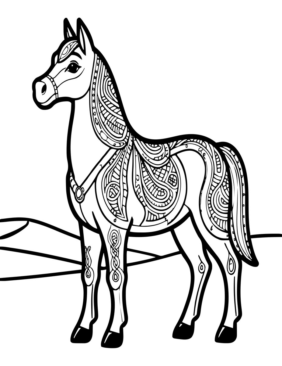 Arabian Horse - free printable coloring page