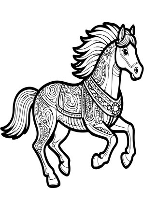 Galloping Stallion - Free printable coloring page