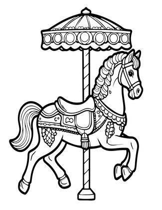 Carousel Horse - Free printable coloring page