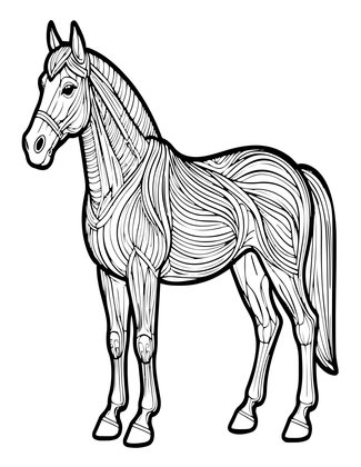 Horse Profile - Free printable coloring page