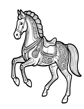 Dressage Horse - Free printable coloring page