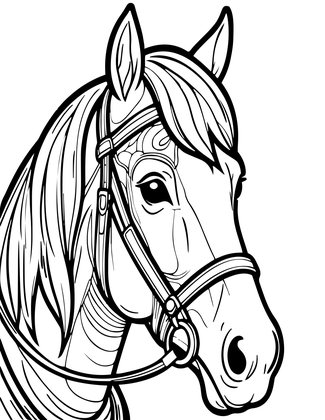 Horse Portrait - Free printable coloring page