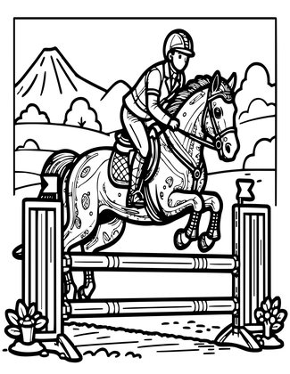 Horse and Rider - Free printable coloring page