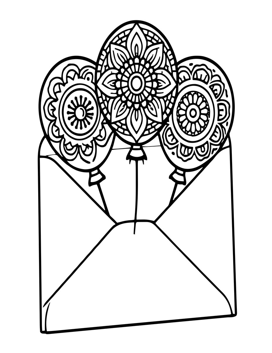 Mandala Balloon - free printable coloring page