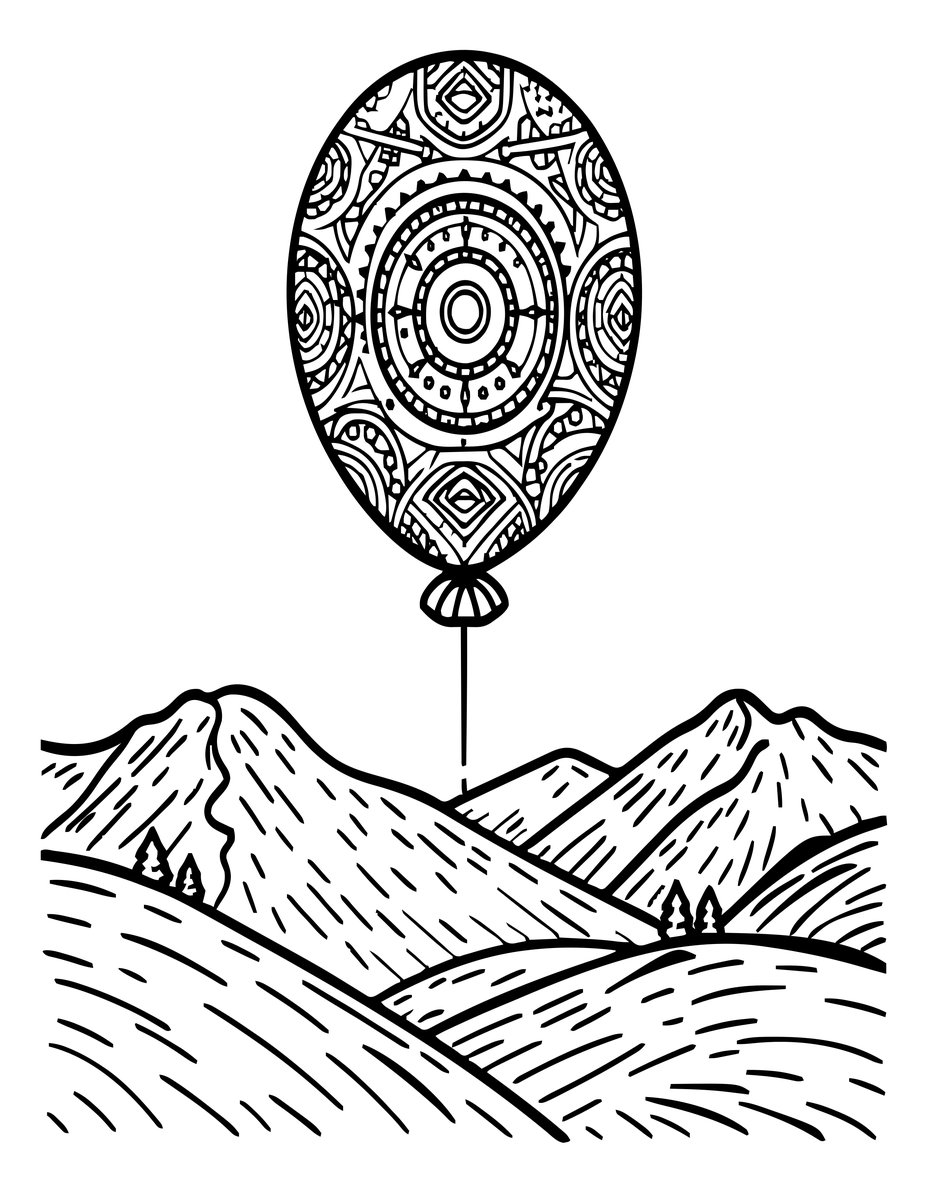 Snowy Alps - free printable coloring page