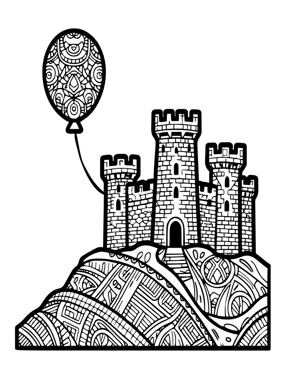 Castle Backdrop - free printable coloring page