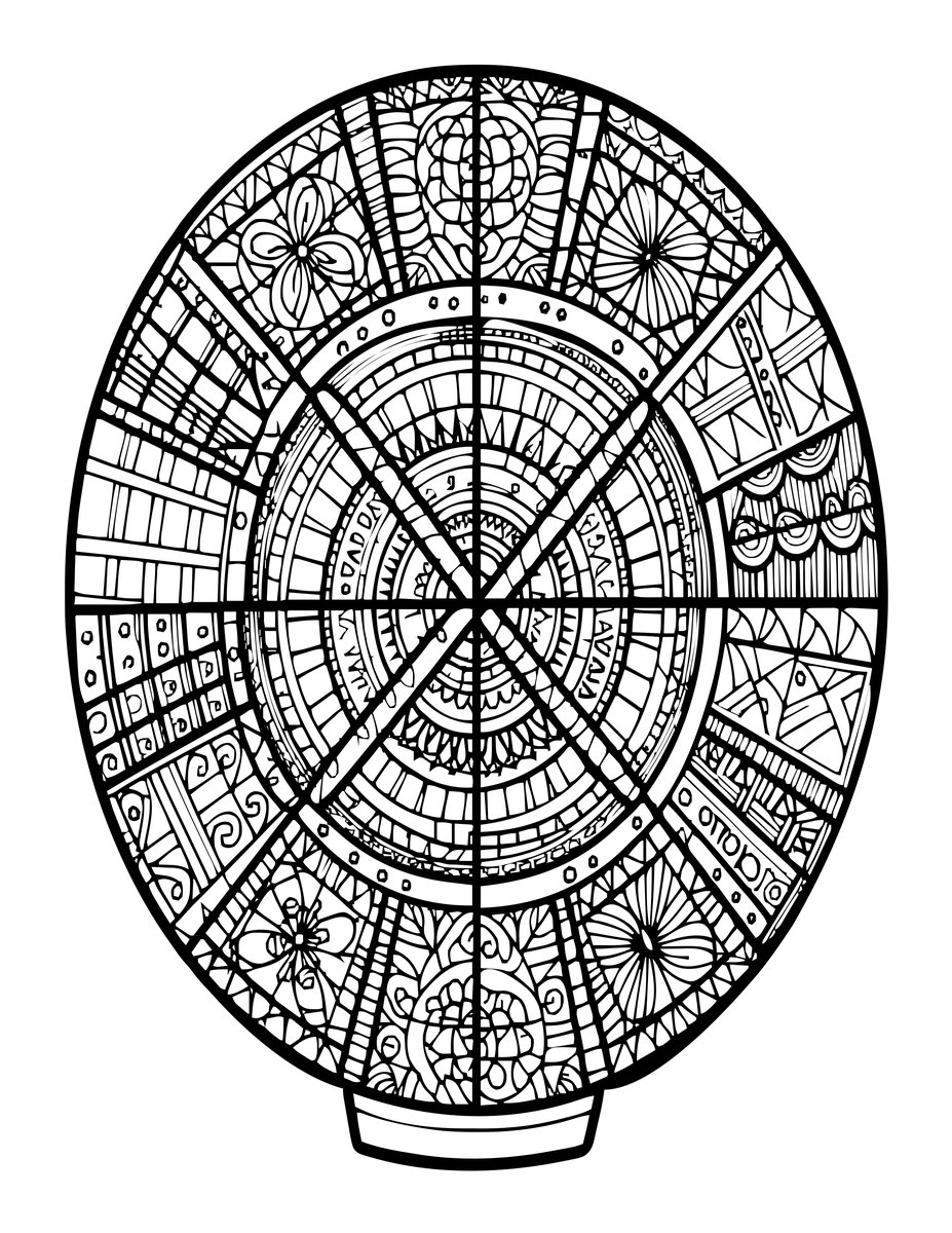 Patchwork Balloon - free printable coloring page