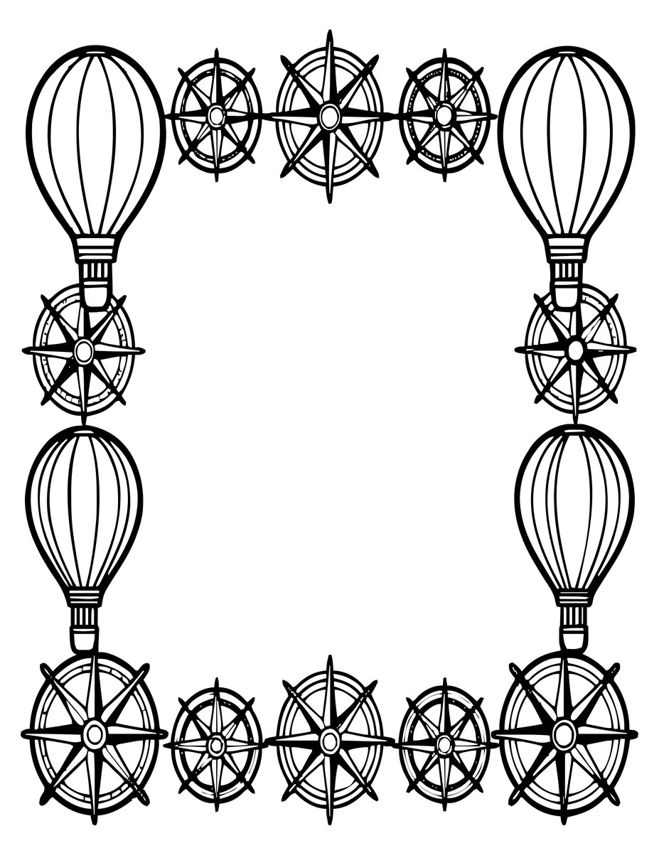 Map Border - free printable coloring page