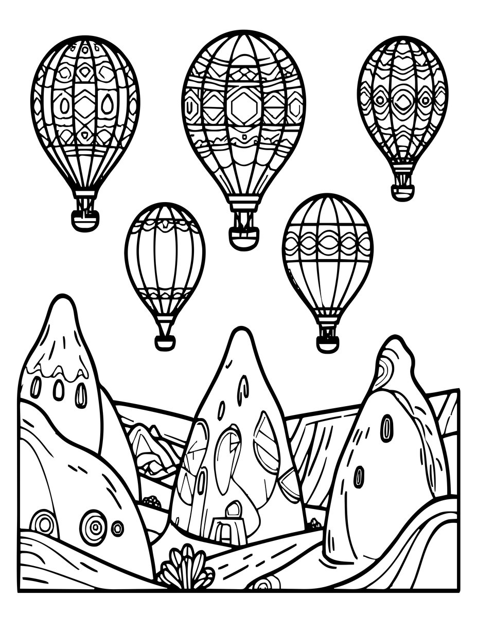 Cappadocia - free printable coloring page