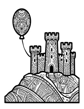 Castle Backdrop - Free printable coloring page