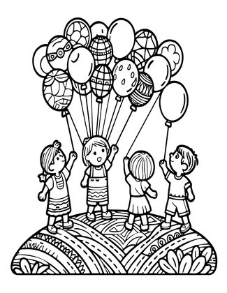 Children's Scene - Free printable coloring page