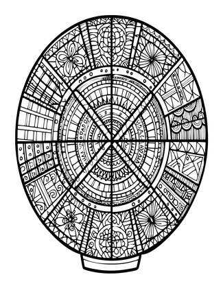 Patchwork Balloon - Free printable coloring page