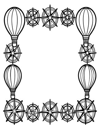 Map Border - Free printable coloring page