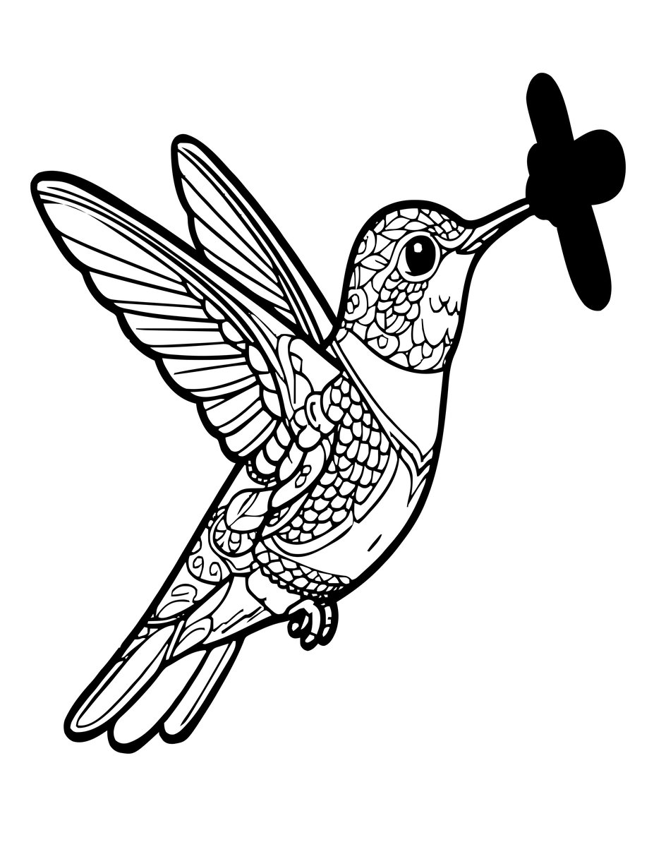 Ruby-Throated - free printable coloring page