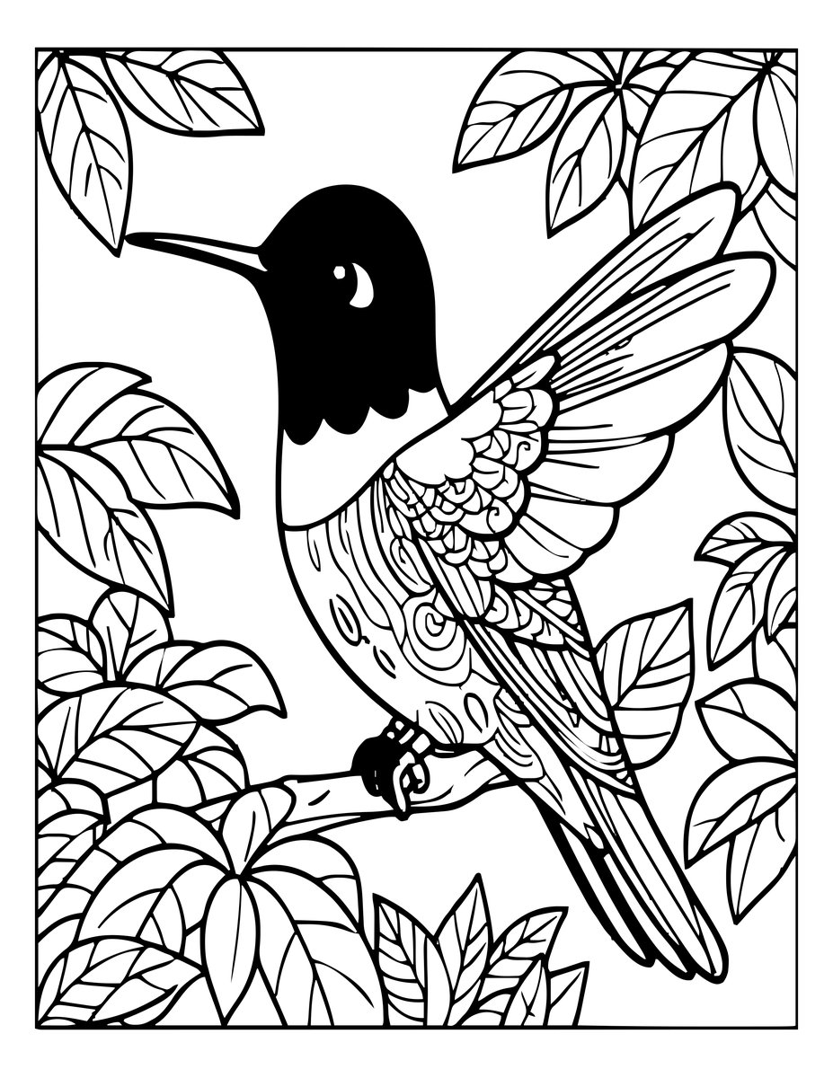Purple-Crowned - free printable coloring page