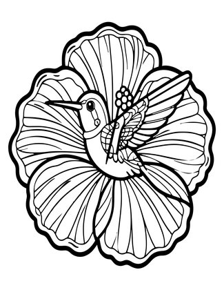 Hibiscus Bloom - Free printable coloring page
