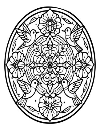 Hummingbird Mandala - Free printable coloring page