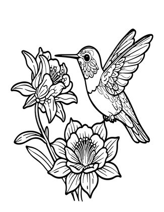 Columbine Flower - Free printable coloring page