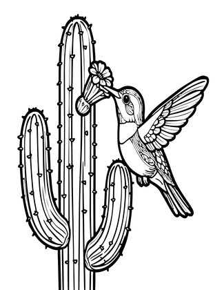 Cactus Flower - Free printable coloring page
