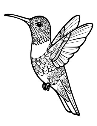 Sword-Billed - Free printable coloring page